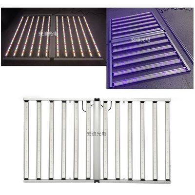 ANDY Two Channels 1300W Full Spectrum UV 12 Bar LED Grow Light for Commercial Hydroponics Plants CE RoHS FCC ETL DLC
