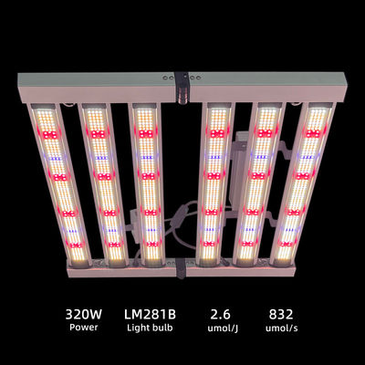 ANDY Customizable Driver Samsung LM281B LM301H EVO Chips Full Spectrum Small 6 Bar 320W LED Grow Lights for Indoor Grow Tent