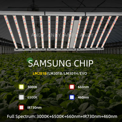 4x8ft 15 Bars Full Spectrum LED Growing Lights 1500W Commercial LED Grow Light For Plant Growth