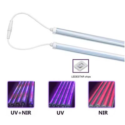 Indoor 36W 25W 18W UV IR NIR T8 LED Tube Grow Light 6500K 460nm 660nm 395nm For Hydroponics