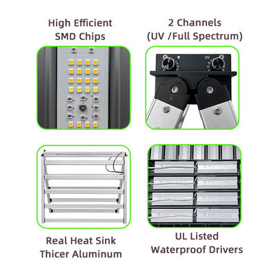 Two Way 900 Watt LED Grow Light Full Spectrum UV IR LED Grow Light 730nm