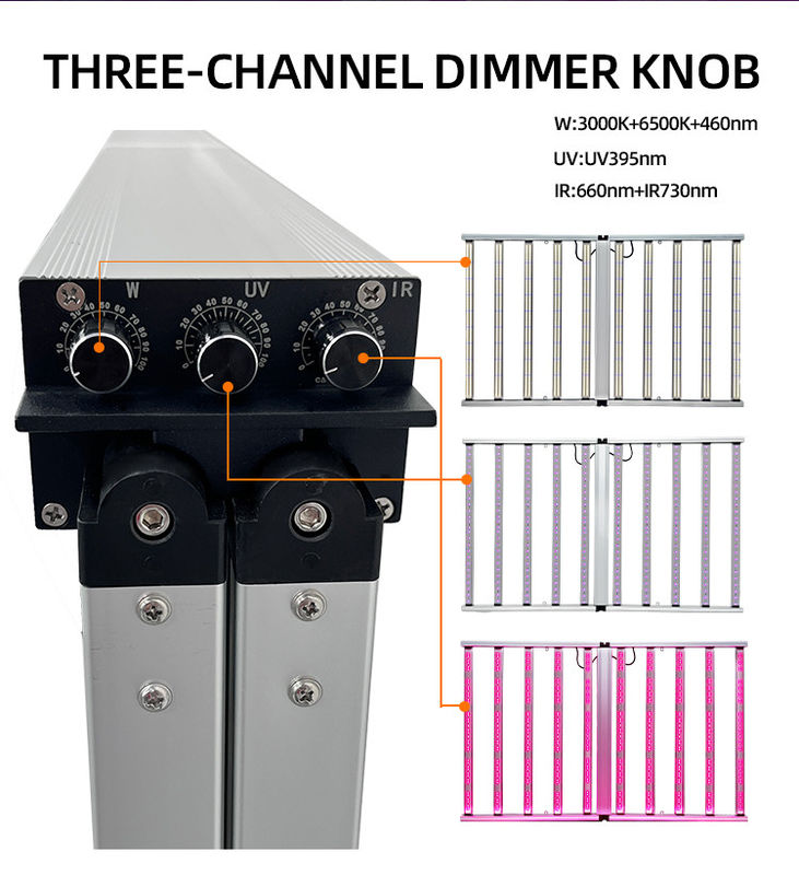 Dimmable UV Grow Lamp 10 Bar 1100W Full Spectrum LED Grow Lights For Seed Starting Indoors
