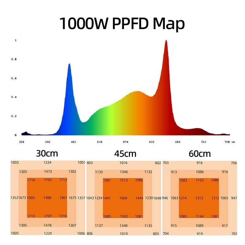 ANDY 4×6FT 1000W Led Grow Light Full Spectrum  Hydroponic Plant Lamp Dimmable SAMSUNG Lm301h Evo Lm281b for Tomato Tequila Veg