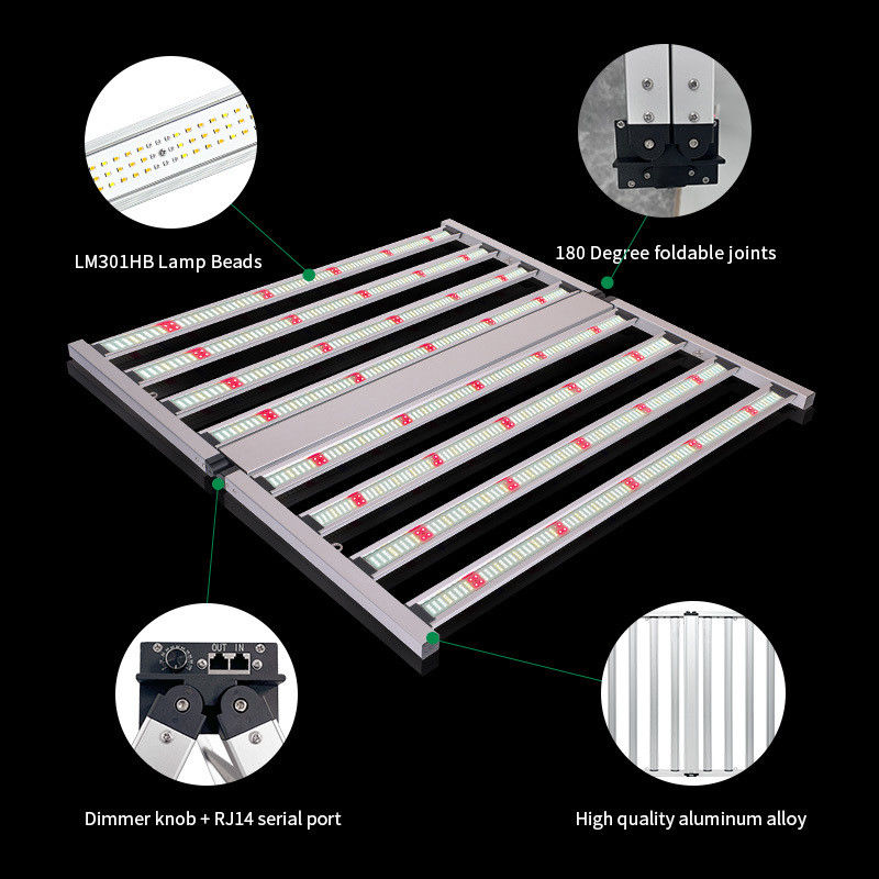 ANDY Full Spectrum 4×4ft 8 Bar 800W LED Grow Lights Samsung LM301H Chips Plant Lighting for Indoor