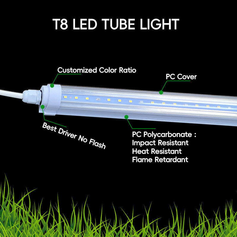 Full Spectrum T8 LED Tube Lighting 18W 25W 36W With Connector