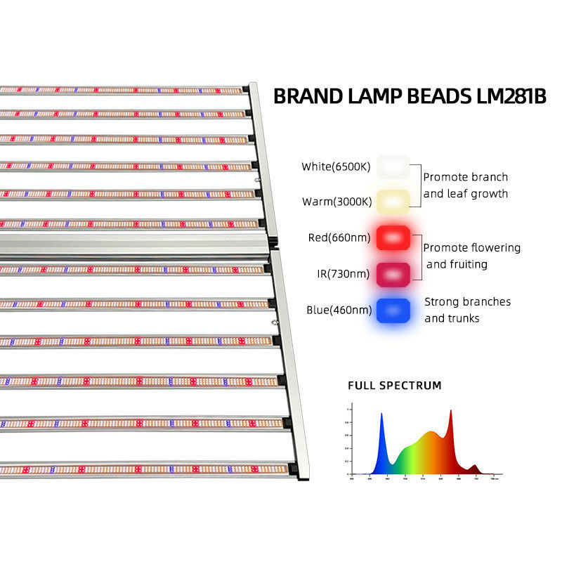 4x6ft 12 Bar 1200W Plant LED Grow Light Fixture , Folding LED Grow Light Full Spectrum