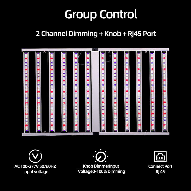 Commercial Full Spectrum Two Way Dimmable UV IR 4x6ft 12 Bar 1300 Watt Led Grow Plant Light for Greenhouse Indoor Farming