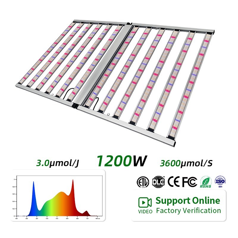 ANDY 12 Bar Full Spectrum Hydroponic Led Grow Light 1200W Commercial Vertical Farm LM281B for Tomato Medical Plants