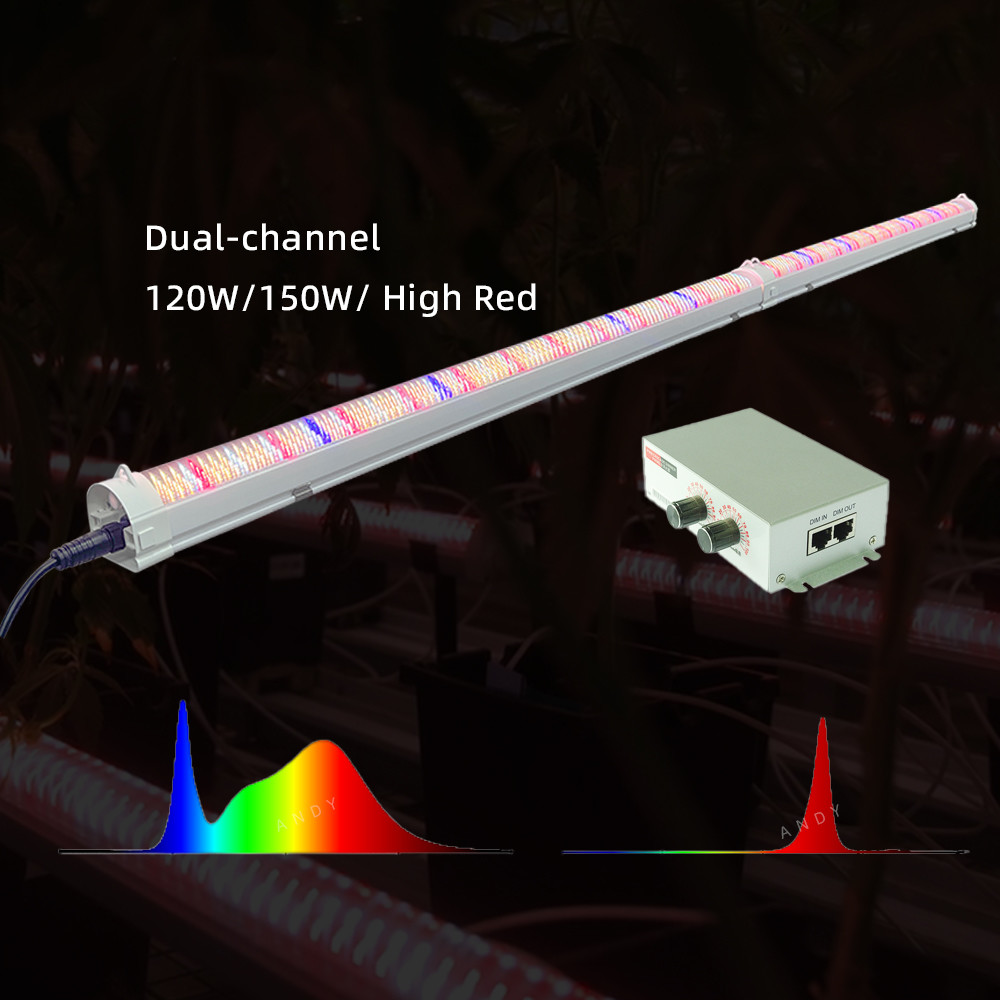 120W 150W Deep Red Grow Light Dual Channel Under Canopy LED Grow Light 4ft