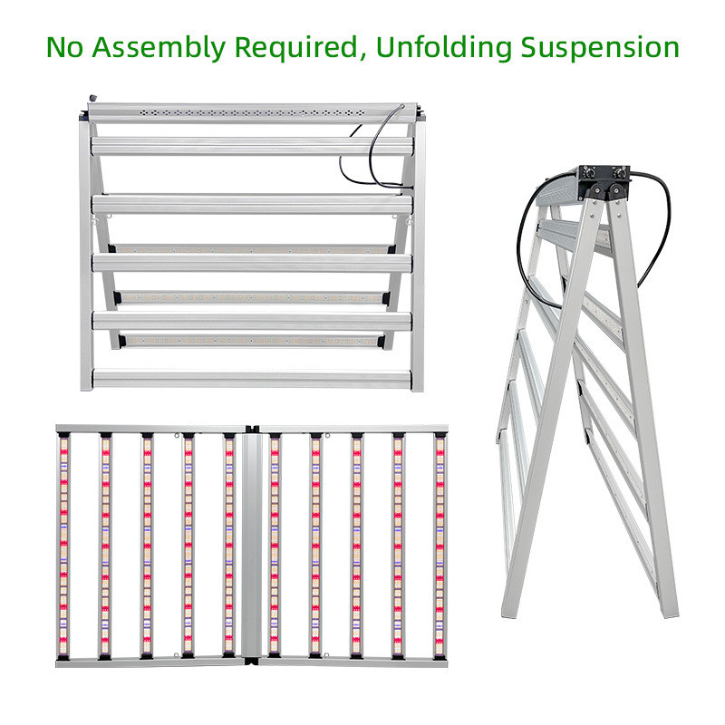 Dimmable Foldable Full Spectrum Grow Lamp For Indoor Plants 10 Bars 1100W