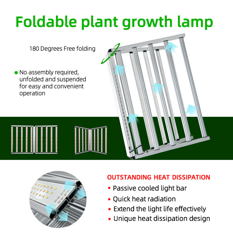 Foldable 4x6ft 10 Bar Grow Light 1000W Full Spectrum SAMSUNG LM301h EVO LM281B ANDY Remote Control Dimmable Commercial