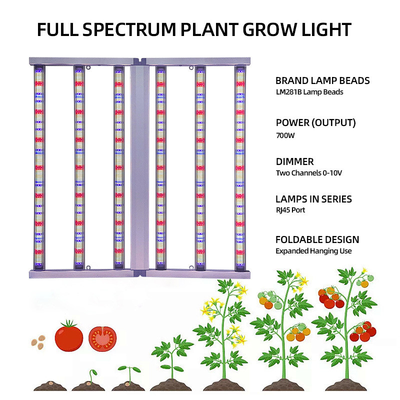 Full Spectrum 6 Bar LED Grow Lights 700 Watt LED Grow Lights With UV And IR