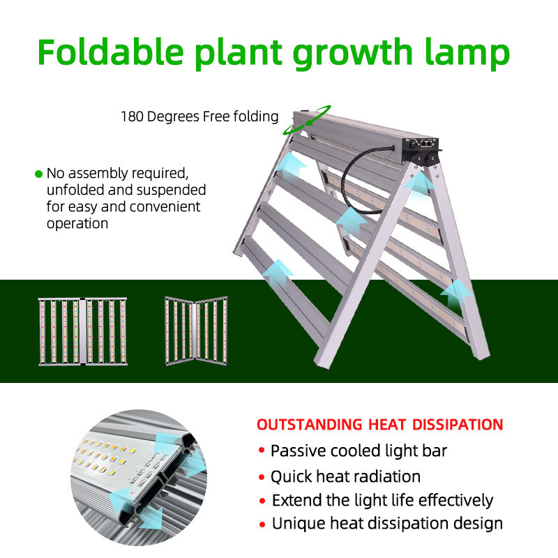 ANDY Hydroponic 4x4ft 8 Bar 800W Full Spectrum SAMSUNG Chips Led Grow Light for Indoor Plant