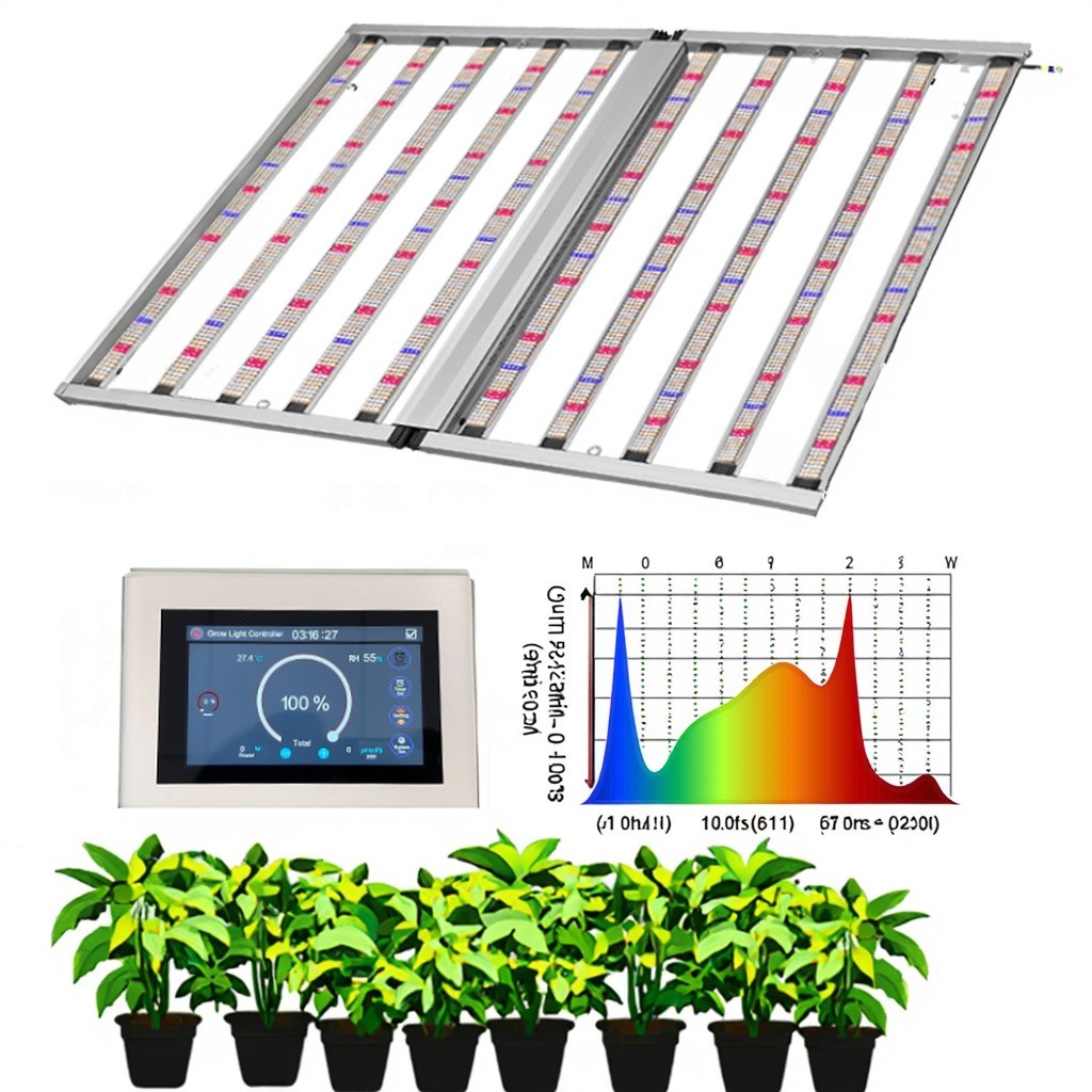 4x6ft Full Spectrum 10 Bar LED Grow Light 1000W Commercial SAMSUNG LM301H LM281B for Veg Fruit Tomato Microgreen