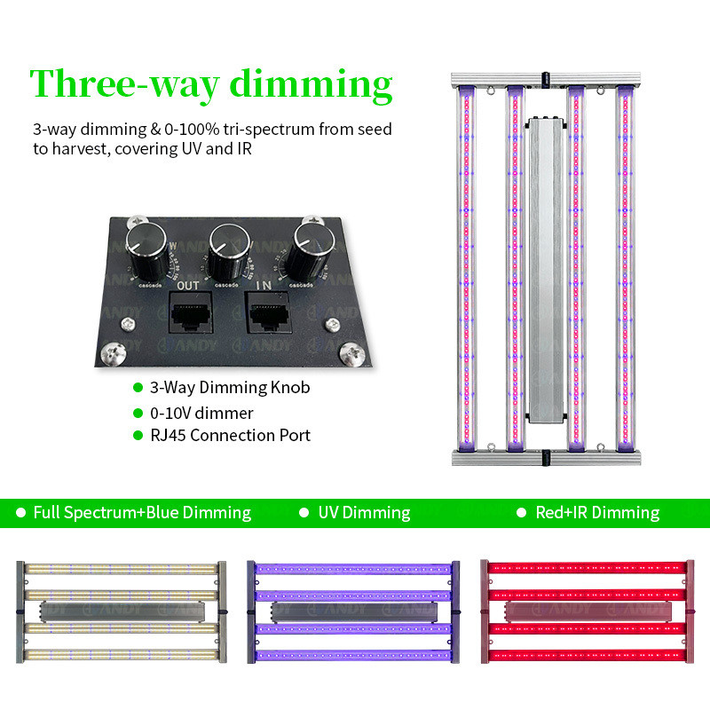 Full Spectrum Three-Way 400W LED Plant Lights ANDY Wholesale Commercial 4 Bar LM301H EVO LM281B LED Grow Lighting
