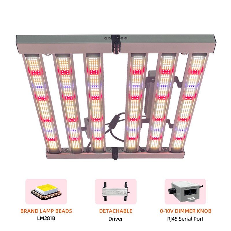 ANDY Customizable Driver Samsung LM281B LM301H EVO Chips Full Spectrum Small 6 Bar 320W LED Grow Lights for Indoor Grow Tent