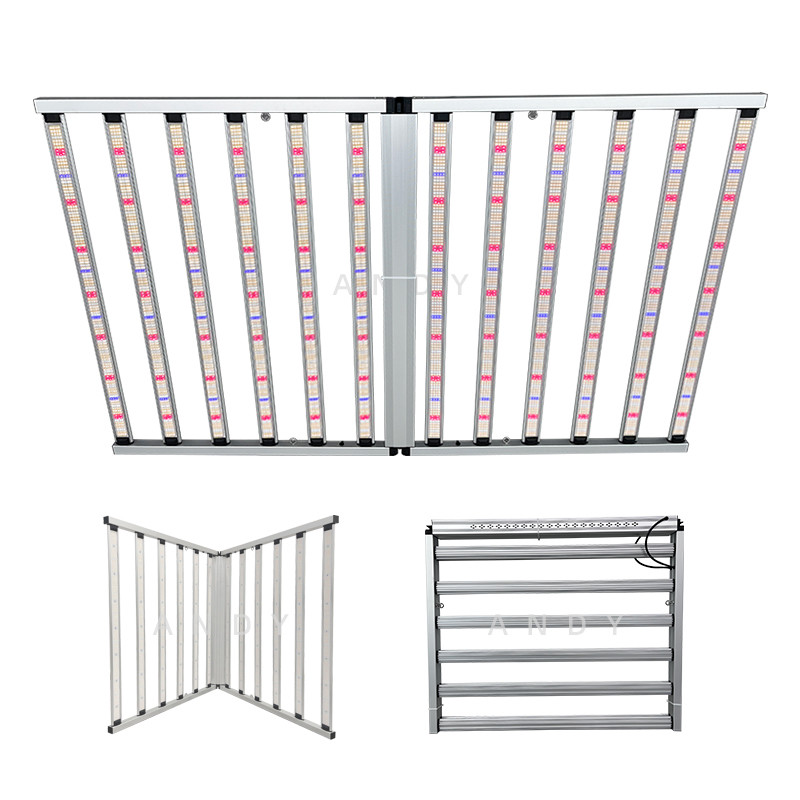 ANDY Full Spectrum Foldable LED Grow Light 1200W 12 Bar LED Grow Light Dimmable