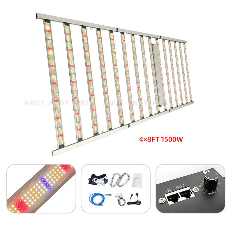 ANDY Full Spectrum 15 Bar 1500W LED Plant Grow Light High PPE Samsung LM281B LM301H EVO Chips Sunlike for Seeding Veg Flower