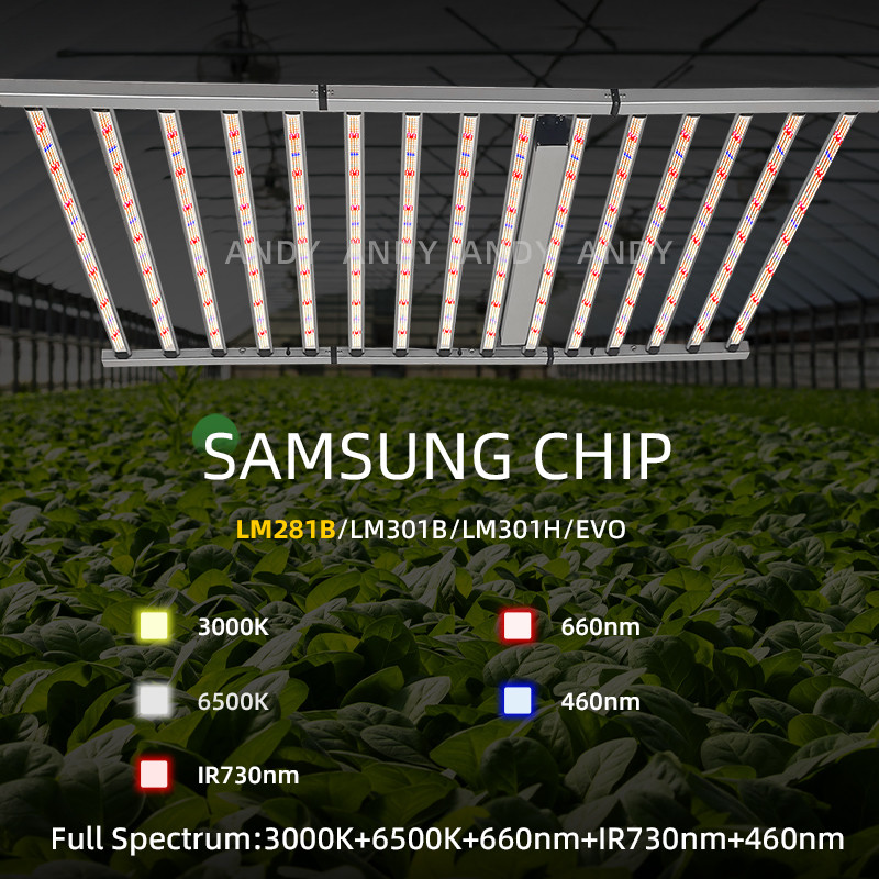 4x8ft 15 Bars Full Spectrum LED Growing Lights 1500W Commercial LED Grow Light For Plant Growth