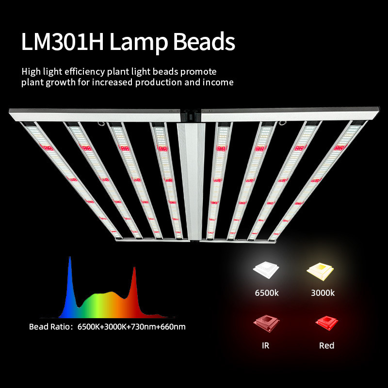 ANDY Full Spectrum 3.0μmol 4×4ft 8 Bar 800W LED Grow Lights Samsung LM301H Chips for Vegetable Flowers