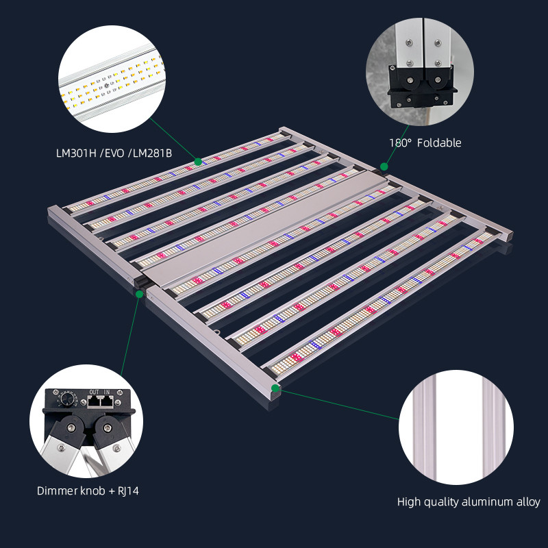 ANDY 4x4ft 800W Full Spectrum LED Grow Light Hydroponic Veg Flower Stages Plant Lighting Strip with SAMSUNG LM301H EVO LM281B