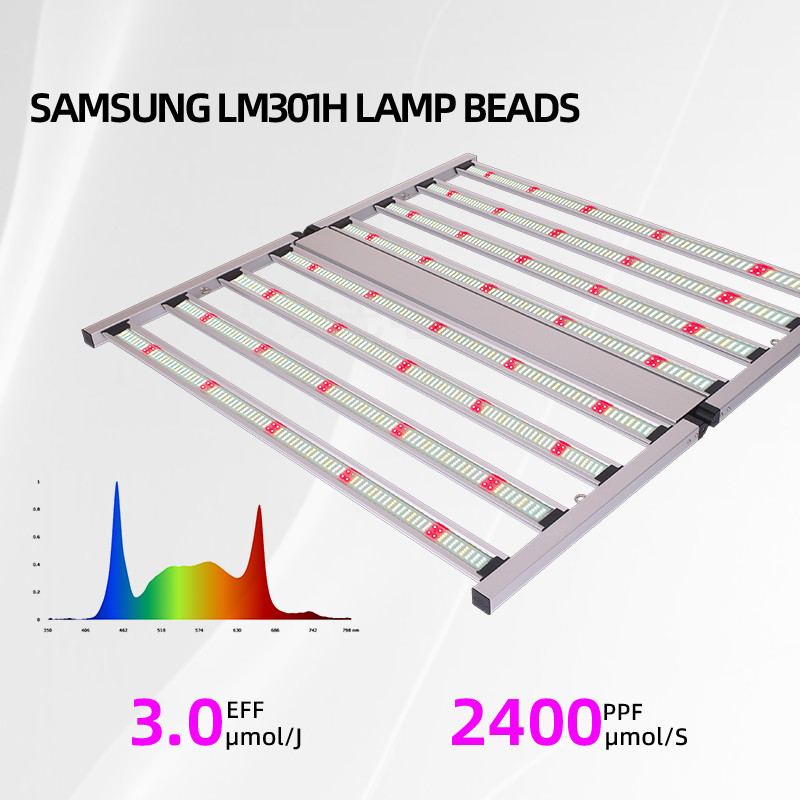 Samsung LM301H LED Chips Full Spectrum 4x4ft 8 Bar 800W Growing Lights for Hydroponics Vertical Farm Indoor Plant