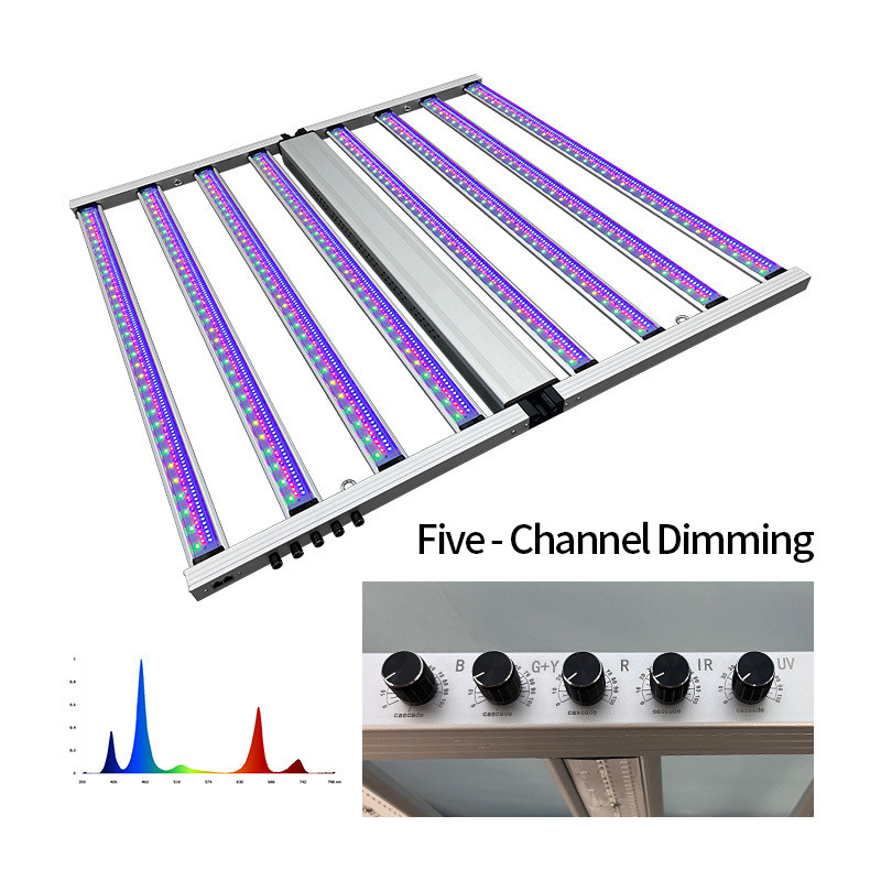 8 Bar 800W Five Channels UV IR Green Dimming Samsung LM301H LM281B Chips Full Spectrum LED Plant Grow Lights for Horticultural