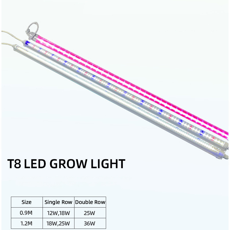 4FT 0.9M 1.2M 12W 18W 25W 36W T8 LED Tube Lights Indoor Vertical Farm 6500K 460nm 660nm