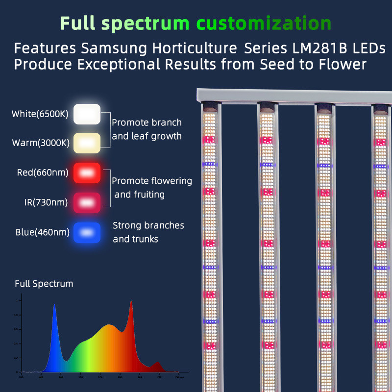 4x6ft 1200w Houseplant Grow Lights Full Spectrum Dimmable LED Grow Light For Veg