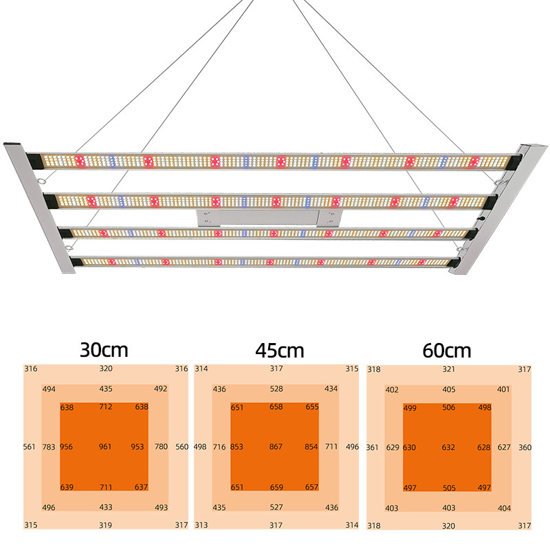 Indoor Foldable SAMSUNG Lm281B 301H 301B Full Spectrum 660nm 720nm Hydroponic Plant 4x4ft 4 Bar Style 400w Led Grow Light
