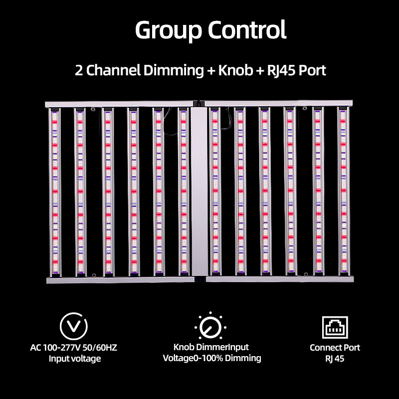 Commercial Full Spectrum Two Way Dimmable UV IR 4x6ft 12 Bar 1300 Watt Led Grow Plant Light for Greenhouse Indoor Farming
