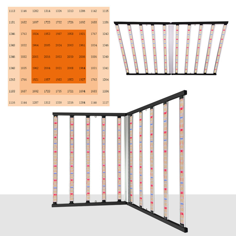 Foldable Dimmable Full Spectrum 1000w Led Grow Light Bar Samsung Lm281b Lm301h Evo for Veg Fruit Bloom