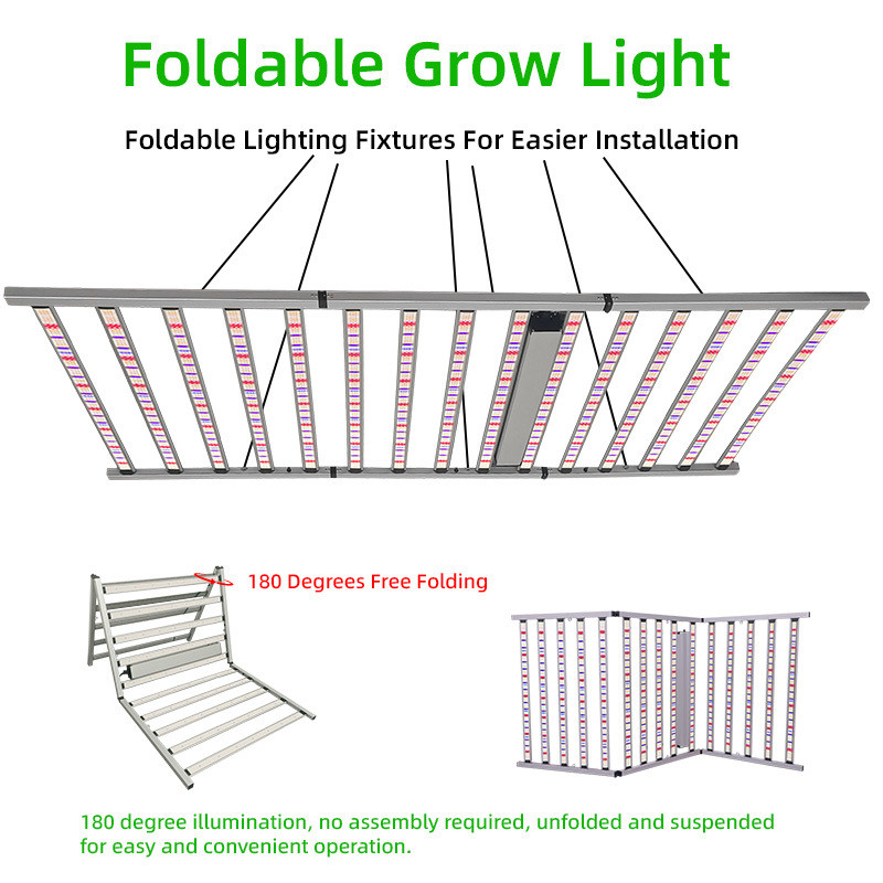 Best High Ppfd Full Spectrum 15 Bar 1600W UV LED Plant Grow Lights Foldable Indoor Greenhouse Commercial