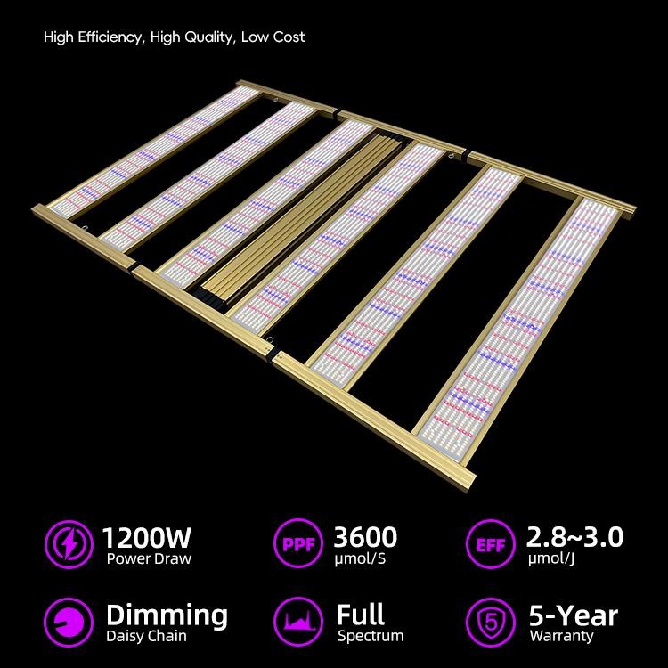 Wide 1200W Full Spectrum LED Grow Light Foldable Commercial With Samsung LM301H LM281B Chips