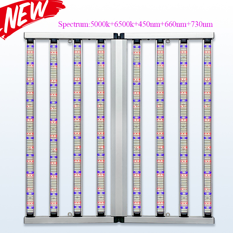 800W Foldable LED Grow Light with Uniform Light Distribution Energy-Efficient Performance and Adjustable Light Intensity