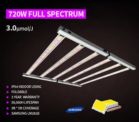 5x5ft Core Coverage LM301H EVO LM281B Full Spectrum 4x4ft LED Grow Lights 720W for Indoor Plants